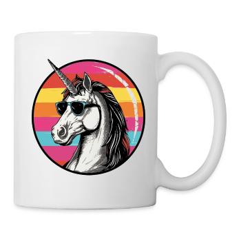 Unicorn mit Sonnenbrille Sunset - Tasse - Weiß - Rechts