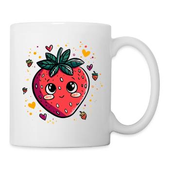 Fraise Kawaii - Mug blanc - blanc - Droite