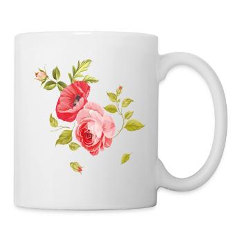 Bouquet de roses - Mug blanc - blanc - Droite