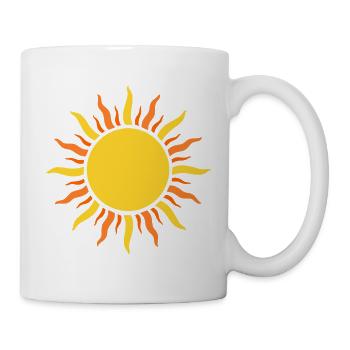 Sonnenkraft Muster – Strahlendesign - Tasse - Weiß - Rechts