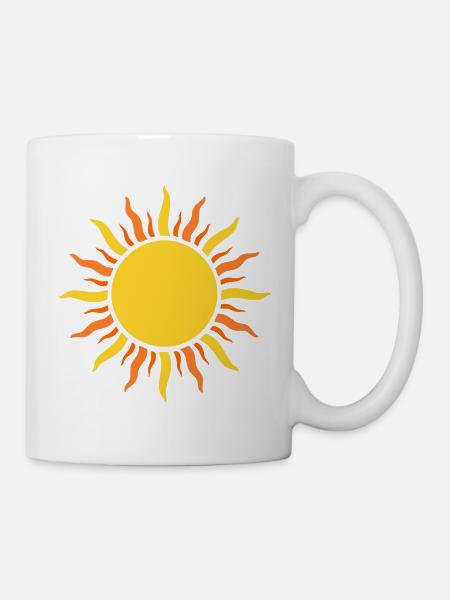 Sonnenkraft Muster – Strahlendesign - Tasse - Weiß