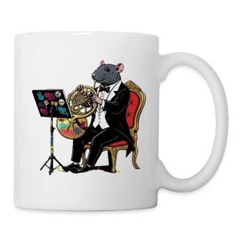 S-Horn Jazzrat in Tuxedo with Tuba - Mug - white - Right