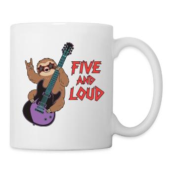 Five And Loud Faultier Rocker - Tasse - Weiß - Rechts