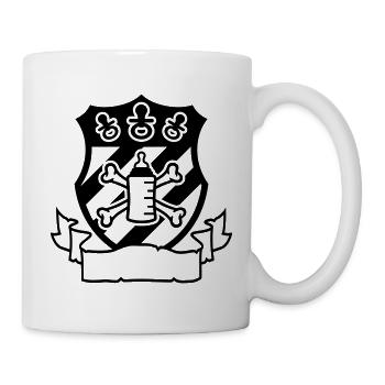 Armoiries Sucette Pirate – Funny Baby & Parents - Mug blanc - blanc - Droite