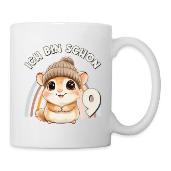 Hamster Arc-en-ciel Mignon, 9e anniversaire, mignon - Mug blanc - blanc - Droite