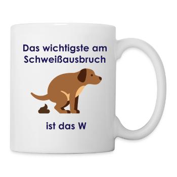 Hundekot Witz - Tasse - Weiß - Rechts