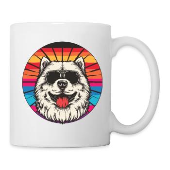 Sunglasses Dog in Rainbow - Mug - white - Right