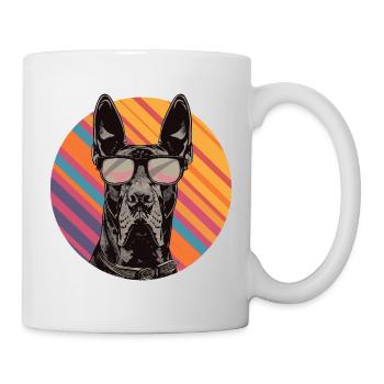 Doberman with Sunglasses Pop Art - Mug - white - Right