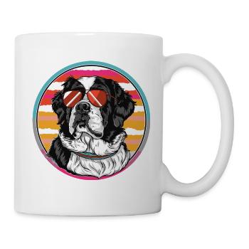 Sonnenhund im Retro-Sommer - Tasse - Weiß - Rechts