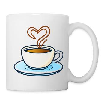 Herzform Kaffeezauber - Tasse - Weiß - Rechts