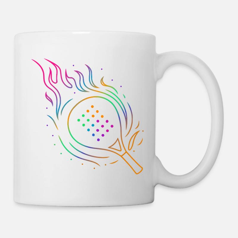 Padel avec design de raquette enflammée - Mug blanc - blanc