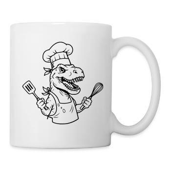 T-rex cuisinier  - Mug blanc - blanc - Droite