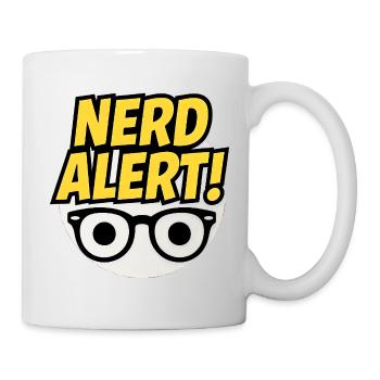 Nerd Alert Fun Design with Glasses - Mug - white - Right