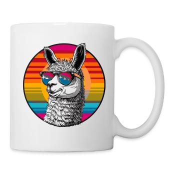 Llama Retro Sunset - Mug blanc - blanc - Droite