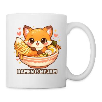 Soupe de nouilles kawaii au renard ramen - Mug blanc - blanc - Droite