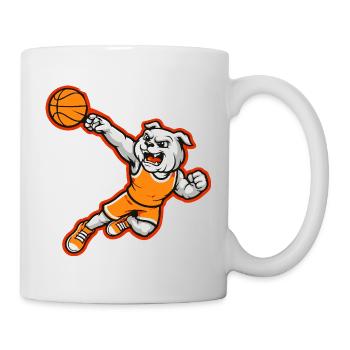 Bulldog Basketball Dunk Maskottchen - Tasse - Weiß - Rechts