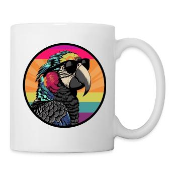 Parrot with sunglasses - Mug - white - Right