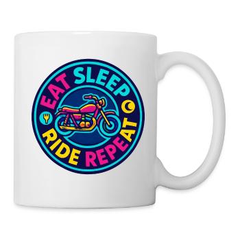 Eat Sleep Ride Repeat - Motorcycle - Biker - Mug - white - Right