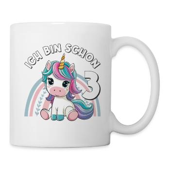 3rd Birthday Unicorn Rainbow Cute Cute - Mug - white - Right
