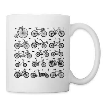 Fahrrad Tattoo Design im 90er Jahre Style Trend - Tasse - Weiß - Rechts