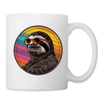 Paresseux avec des lunettes de soleil - Mug blanc - blanc - Droite