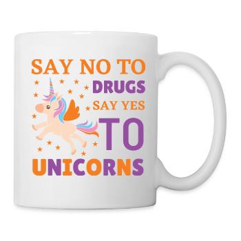 No drugs yes to unicorns - Mug blanc - blanc - Droite