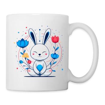 Kawaii Bunny in the Flower Circle - Mug - white - Right