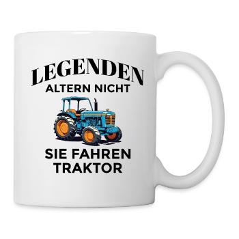 Legenden fahren Traktor - Tasse - Weiß - Rechts