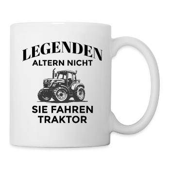 Legenden fahren Traktor - Tasse - Weiß - Rechts