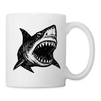 Style Grunge de Shark – Puissance Océanique Sombre - Mug blanc - blanc - Droite