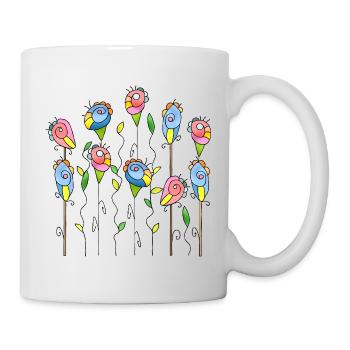Blumen - Tasse - Weiß - Rechts