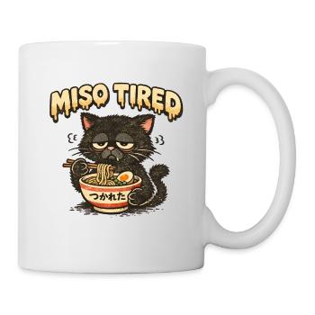 Miso Tired – Tired Cat Eats Ramen - Mug - white - Right