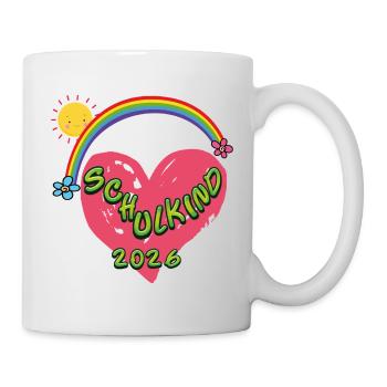 Cœur Écolier Arc-en-ciel 2026 - Mug blanc - blanc - Droite