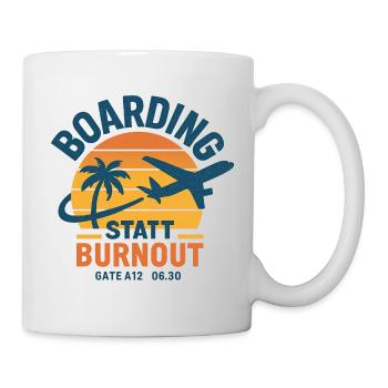 Boarding statt Burnout Sonnenuntergang - Tasse - Weiß - Rechts