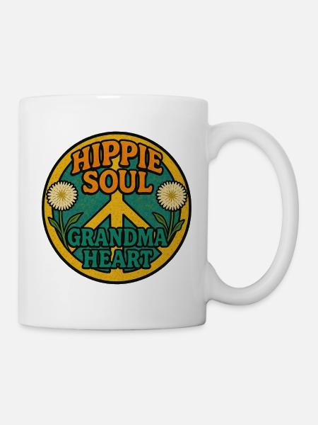 Hippie Soul Oma Herz - Tasse - Weiß