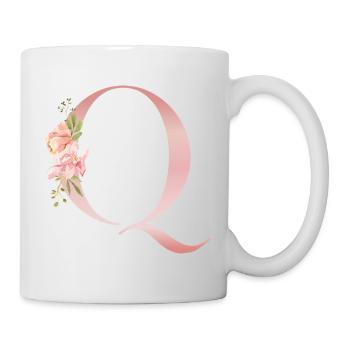 Pastel Q Floral Monogramm - Tasse - Weiß - Rechts