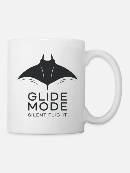 GLIDE MODE – silhouette minimaliste de raie manta - Mug blanc - blanc