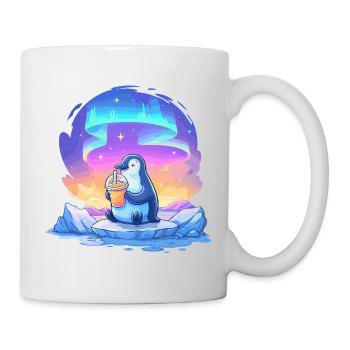 Pingouin Aurore avec Drink - Mug blanc - blanc - Droite