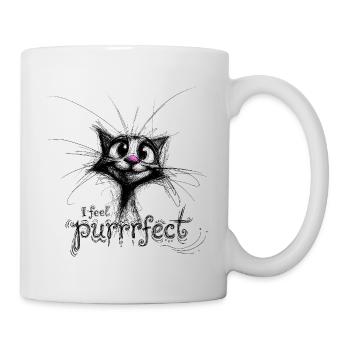 cute cat – I feel purrrfect - Mug - white - Right