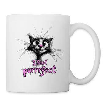 Super süße Katze - I feel purrrfect - Tasse - Weiß - Rechts
