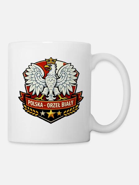 Polska Orzeł Biały Emblem - Tasse - Weiß