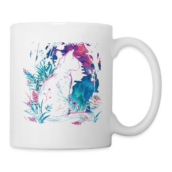 Chat de la Nuit dans les Jardins Néon - Mug blanc - blanc - Droite