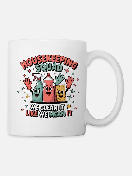Lustiges Putzen Design - Tasse - Weiß