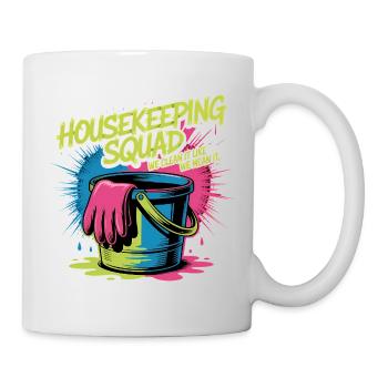 Lustiges Putzen Design - Tasse - Weiß - Rechts