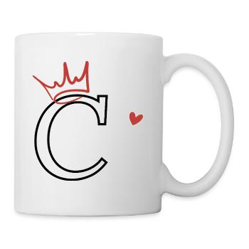 Buchstabe c Kronenherz - Tasse - Weiß - Rechts