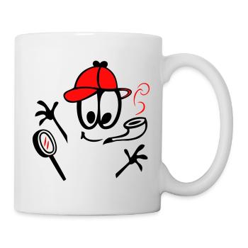 Detektiv mit Pfeife - Tasse - Weiß - Rechts