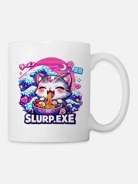 Kawaii Katze Ramen Nudeln Anime Katze - Tasse - Weiß