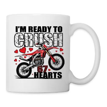 Écrasez les Moto Hearts - Mug blanc - blanc - Droite