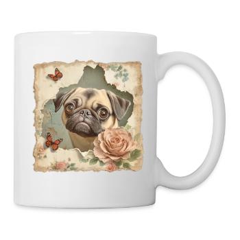 Vintage de carlin - Mug blanc - blanc - Droite