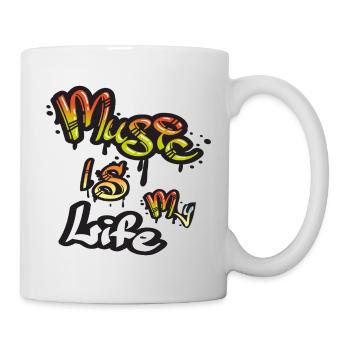 Music Is Life Graffiti - Mug blanc - blanc - Droite